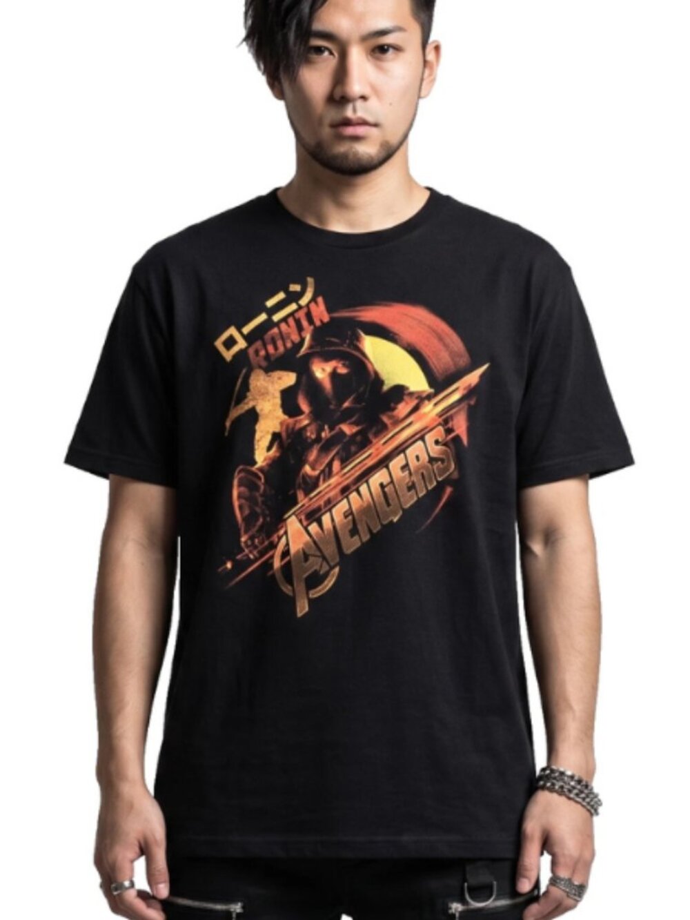 Marvel Avengers Endgame Mens Ronin Kanji Black Shirt New M-2XL